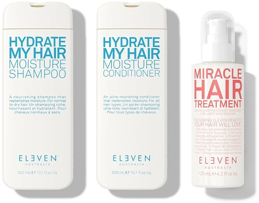 Set - Eleven Australia Hydrate Holiday Trio (shm/300ml + cond/300ml + h/spray/125ml + bag) — Bild N2