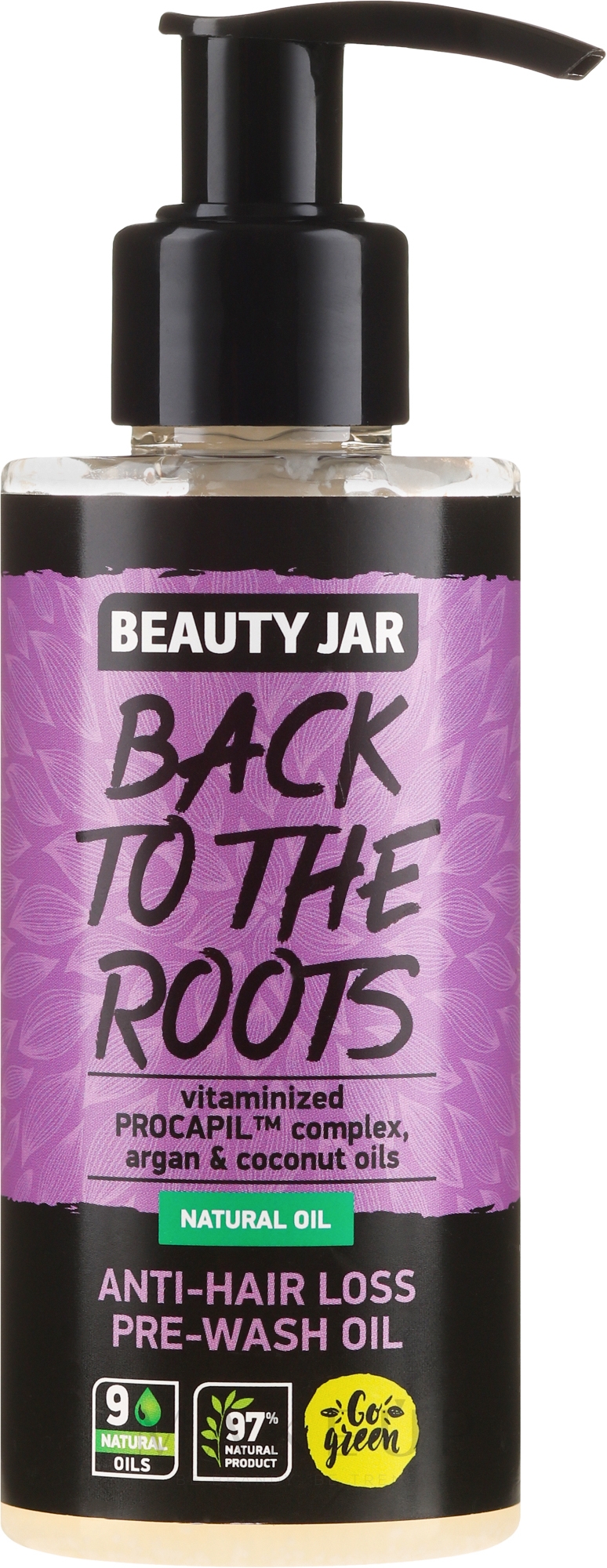 Haaröl mit Kokos- und Arganöl gegen Haarausfall - Beauty Jar Back To The Roots Pre-wash Oil — Bild 150 ml