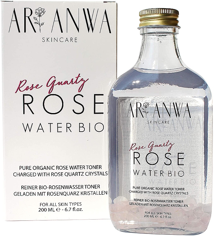 Tonisierendes und feuchtigkeitsspendendes Rosenwasser - ARI ANWA Skincare Rose Quartz Rose Water — Bild N1