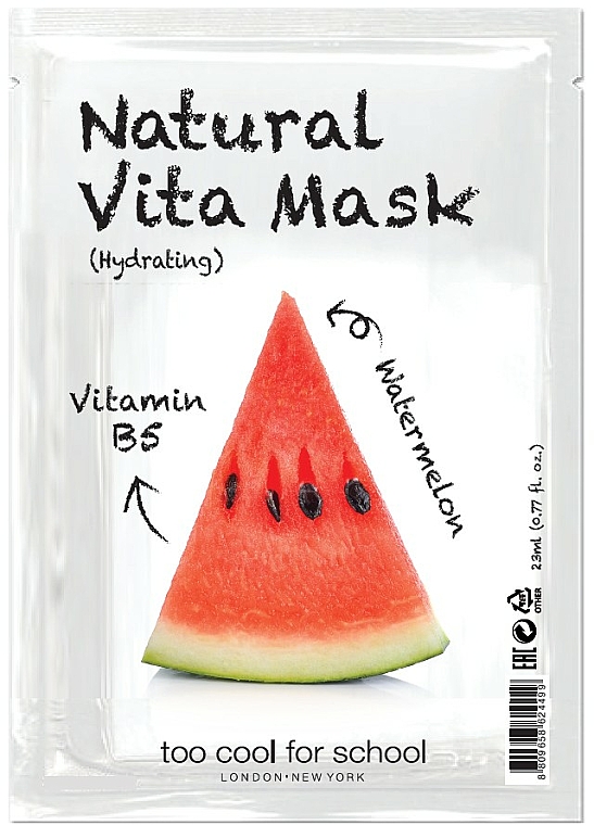 Feuchtigkeitsspendende Tuchmaske mit Vitamin B5 - Too Cool For School Natural Vita Mask Hydrating — Bild N1