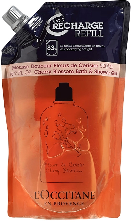 Duschgel - L'Occitane Cherry Blossom Bath & Shower Gel Refill (Doypack)  — Bild N1