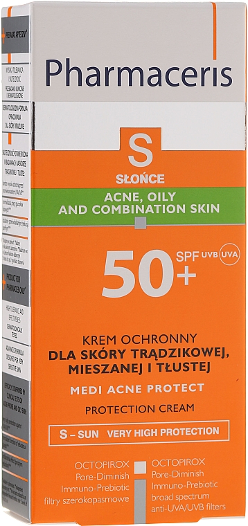 Sonnenschutzcreme für Aknehaut SPF 50+ - Pharmaceris S Medi Acne Protect Cream SPF50 — Bild N1