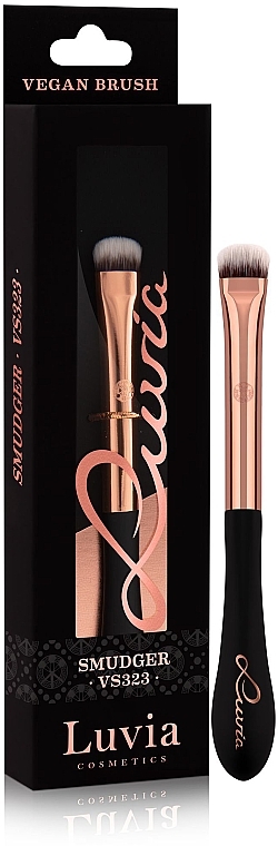 Lidschattenpinsel VS323 schwarz mit Roségold - Luvia Cosmetics Smudger Brush Black Rose Gold — Bild N1