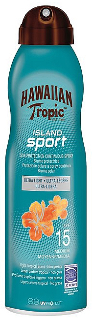 Ultra leichtes Sonnenschutzspray für den Körper mit tropischem Duft Sport SPF 15 - Hawaiian Tropic Island Sport Ultra Light Spray SPF 15 — Bild N1