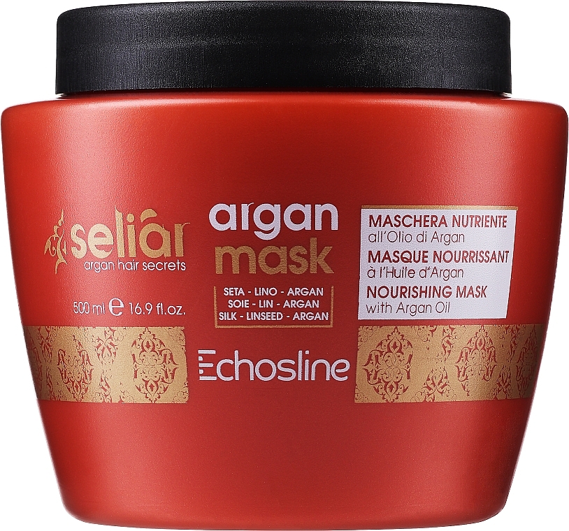 Pflegende Maske mit Arganöl für das Haar - Echosline Seliar  — Bild N1