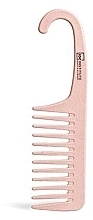 Kamm mit weit auseinander stehenden Zähnen und Haken, biologisch abbaubar, rosa - IDC Institute Shower Hook Detangling Comb — Bild N1