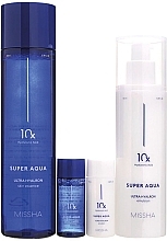 Düfte, Parfümerie und Kosmetik Gesichtspflegeset - Missha Super Aqua Ultra Hyalron Set (Gesichtsessenz 200ml + Gesichtsessenz Mini 30ml + Gesichtsemulsion 130ml + Gesichtsemulsion Mini 30ml) 