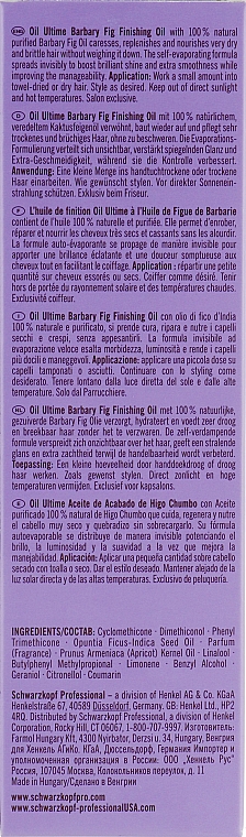 Finishing-Öl für sehr trockenes und sprödes Haar - Schwarzkopf Professional Oil Ultime Barbary Finishing Oil — Bild N3