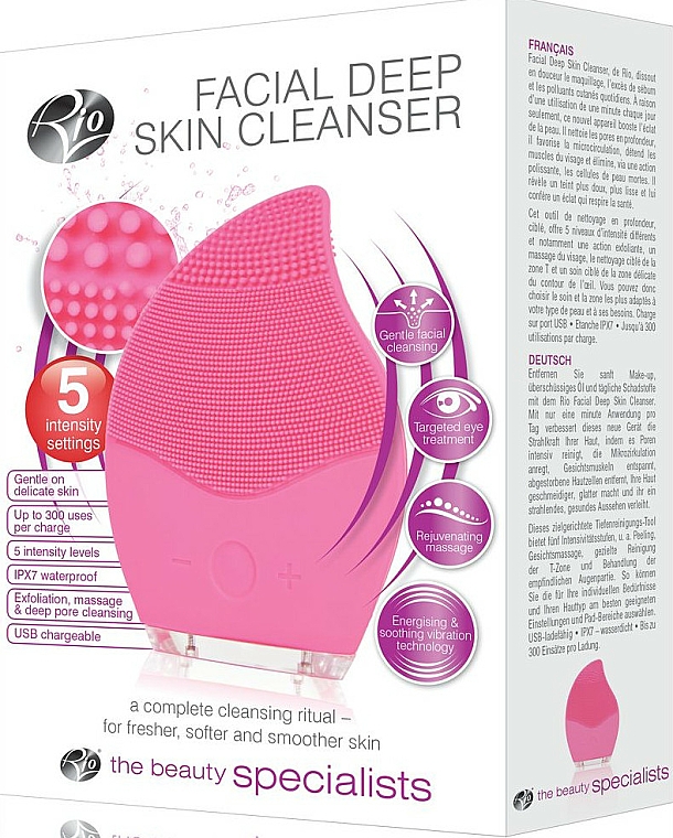 Gesichtsreinigungsgerät mit 5 wählbaren Einstellungen rosa - Rio Facial Deep Skin Cleanser — Bild N1