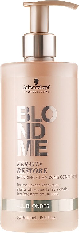 Haarspülung - Schwarzkopf Professional BlondMe Keratin Restore Bonding Cleansing Conditioner
