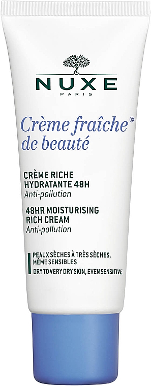Feuchtigkeitsspendende Gesichtscreme für trockene bis sehr trockene Haut - Nuxe Creme Fraiche de Beaute Creme Riche Hydratante 48h — Bild N1