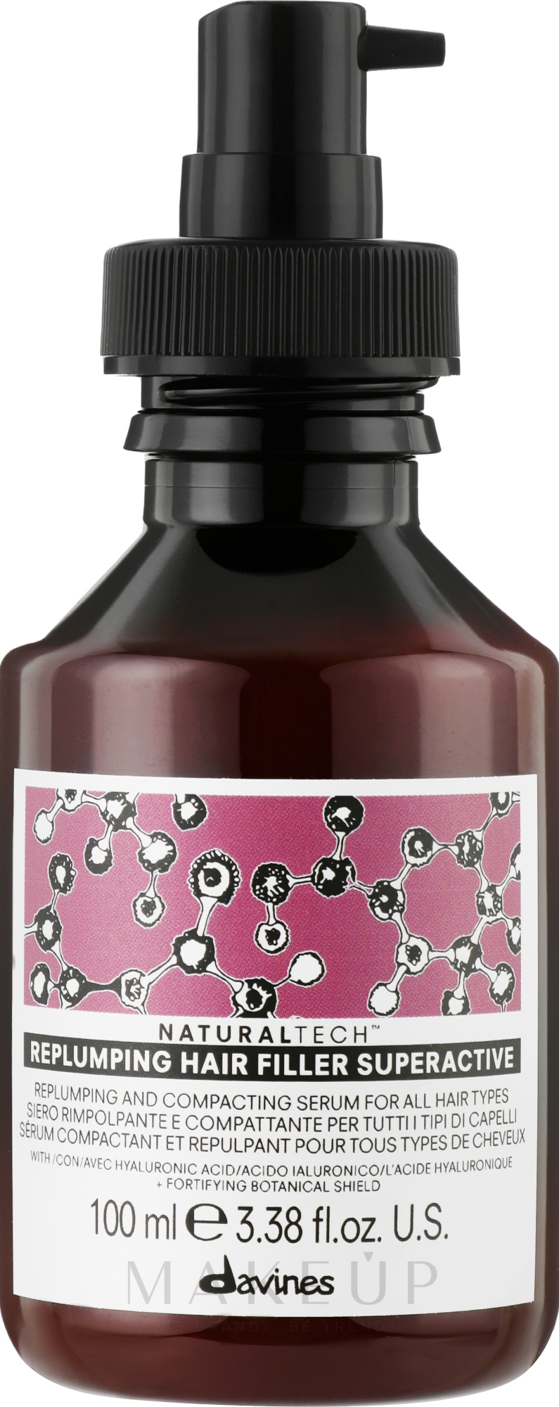 Serum für alle Haartypen mit Hyaluronsäure - Davines Natural Tech Replumping Hair Filler Superactive — Bild 100 ml
