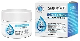 Düfte, Parfümerie und Kosmetik Nachtcreme für das Gesicht - Absolute Care Clean Beauty 4X Hyaluronic Acid Rejuvenating Night Cream