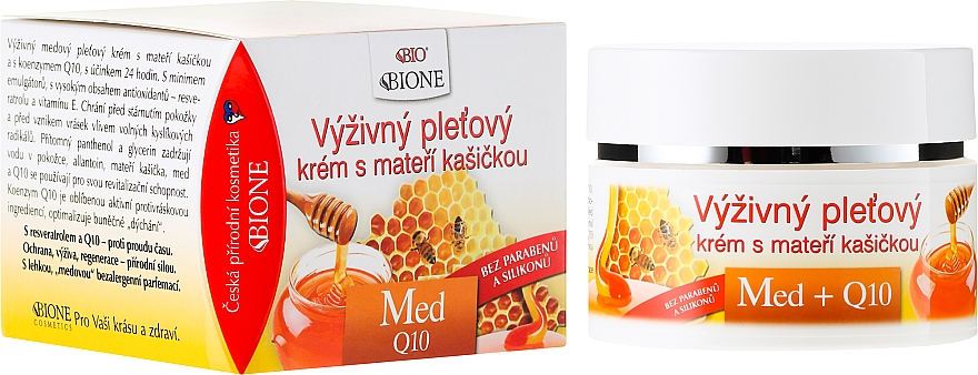 Nährende Gesichtscreme mit Honig und Q10 - Bione Cosmetics Honey + Q10 Cream — Bild N1
