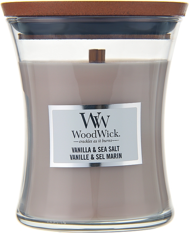 Duftkerze im Glas Vanilla & Sea Salt - WoodWick Hourglass Candle Vanilla & Sea Salt — Bild N1