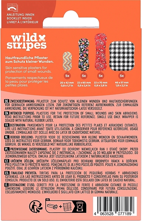 Wild Stripes Plasters Classic Sensitive Fashion  - Pflasterset 20 St.  — Bild N2