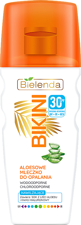 Feuchtigkeitsspendende Sonnenschutzmilch für den Körper mit Aloe SPF 30 - Bielenda Bikini Aloe Milk SPF 30 — Bild N1