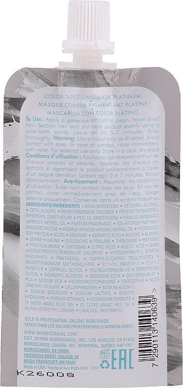 Pflegende Tönungsmaske für blondes Haar - MoroccanOil Color Depositing Mask — Bild N14