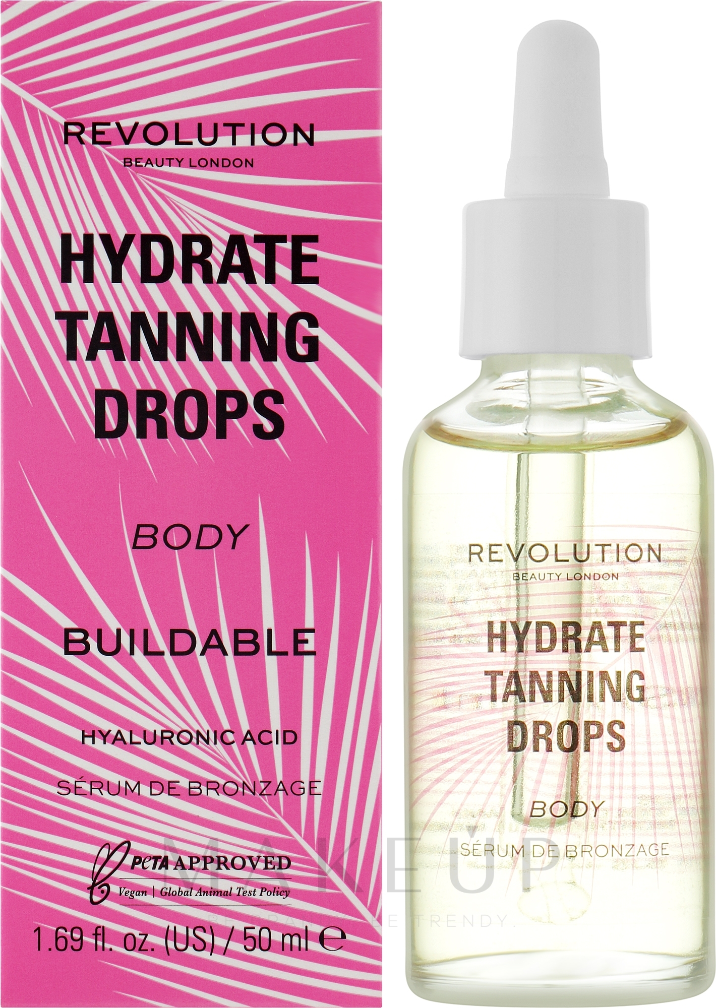 Bräunungstropfen für den Körper - Makeup Revolution Beauty Hydrate Tanning Drops Body — Bild 50 ml