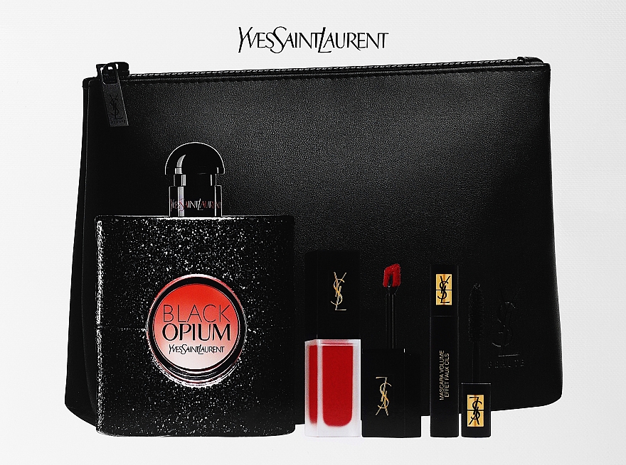 Yves Saint Laurent Black Opium - Duftset (Eau de Parfum 90ml + Mascara 2ml + Lippenstift 6ml + Bag) — Bild N2