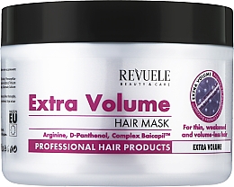 Professionelle Haarmaske für mehr Volumen mit Arginin und D-Panthenol - Revuele Professional Hair Products Extra Volume Hair Mask — Bild N1