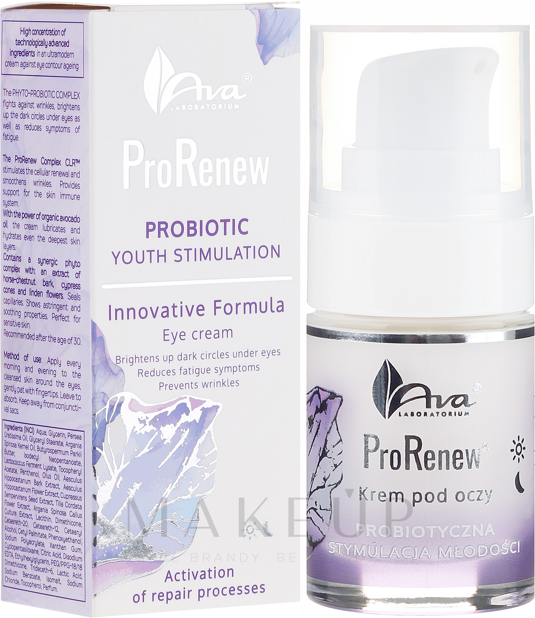 Aufhellende Anti-Falten Creme gegen dunkle Augenringe - Ava Laboratorium ProRenew Eye Cream — Bild 15 ml