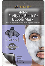 Düfte, Parfümerie und Kosmetik Reinigende, aufhellende, exfolierende und feuchtigkeitsspendende Blasenmaske für das Gesicht mit Aktivkohle - Skinlite Purifying Black Bubble Mask