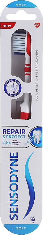 Zahnbürste weich rot - Sensodyne Repair & Protection Soft — Bild N1