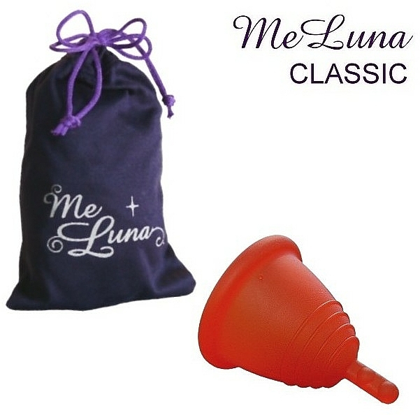 Menstruationstasse Größe M rot - MeLuna Classic Shorty Menstrual Cup Stem — Bild N1