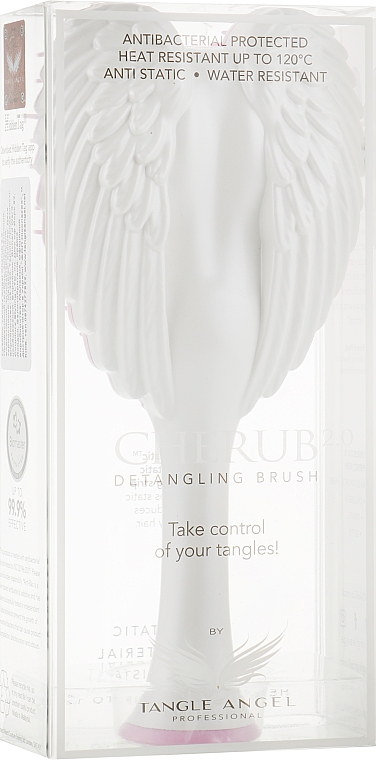 Entwirrbürste Engel kompakt weiß-rosa - Tangle Angel Cherub 2.0 Gloss White — Bild N1