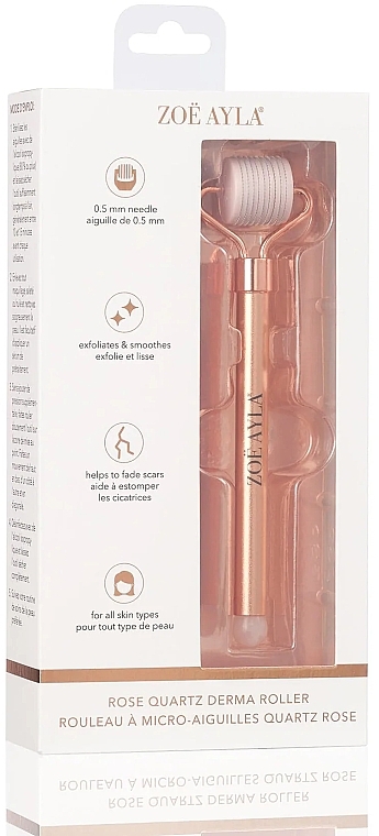 Gesichtsroller mit Rosenquarz-Mikronadeln - Zoe Ayla Rose Quartz Derma Roller — Bild N4