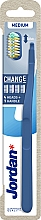 Zahnbürst mittel mit 4 Ersatzbürstenköpfen, blau - Jordan Change Medium — Bild N1