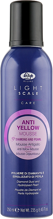 Schaum gegen gelbes Haar mit violetten Pigmenten - Lisap Light Scale Anti Yellow Mousse — Bild N1