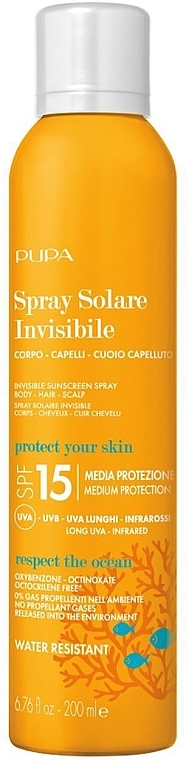Sonnenschutzspray für den Körper - Pupa Spray Solare Invisibile SPF 15 — Bild N1