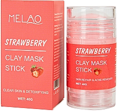 Düfte, Parfümerie und Kosmetik Reinigender und entgiftender Gesichtsmaske-Stick mit Tonerde und Erdbeerduft - Melao Strawberry Clay Mask Stick