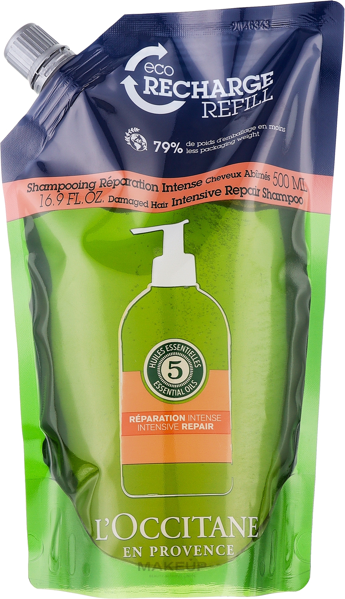 Intensiv reparierendes Shampoo für trockenes und strapaziertes Haar - L'Occitane Aromachologie Intense Repairing Shampoo (Nachfüller) — Bild 500 ml