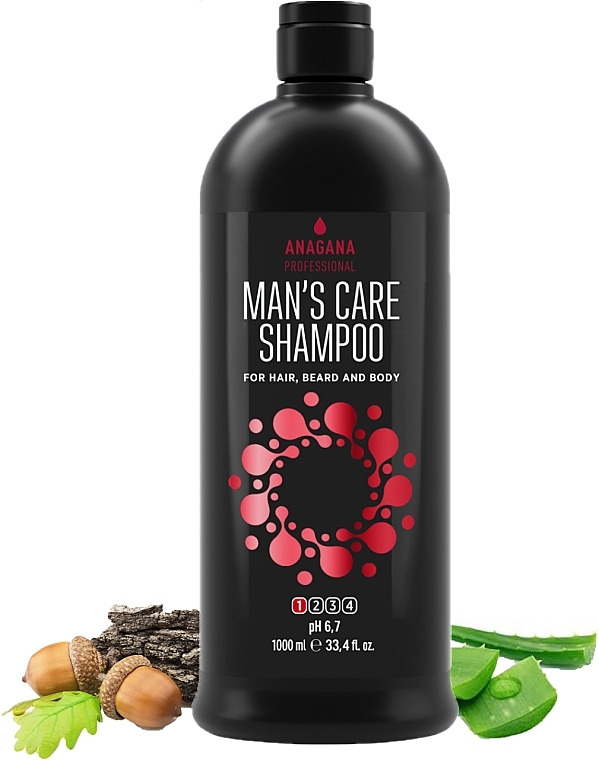 Männershampoo für Haar, Bart und Körper - Anagana Man's Care Shampoo — Bild N2