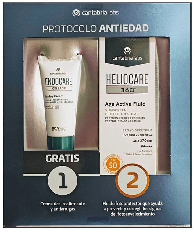 Abschminkpad-Set - Cantabria Labs Heliocare 360 (fluid/50ml + f/cr/15ml) — Bild N1