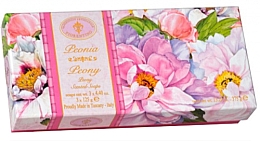 Düfte, Parfümerie und Kosmetik Natürliches Seifenset Pfingstrose - Saponificio Artigianale Fiorentino Peony (soap/3x125g)