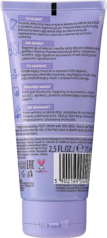 Fußcreme mit Lavendelextrakt und Sheabutter - Bielenda Lavender Foot Care Cream — Bild N2