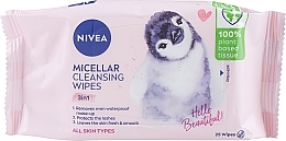 Mizellen-Make-up-Entferner-Tücher - NIVEA Biodegradable Micellar Cleansing Wipes 3 In 1 Penguin  — Bild N1
