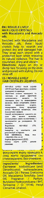 Flüssige Haarkristalle mit Macadamia- und Avocadoöl - Revuele Lively Hair Liquid Crystals With Macadamia and Avocado Oils — Bild N3