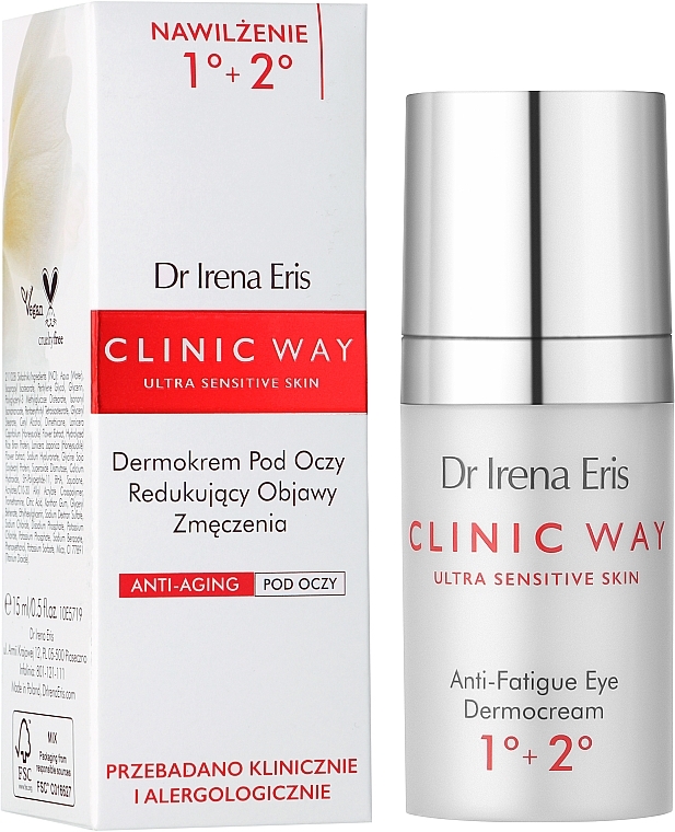 Anti-Falten Augenkonturcreme mit Hyaluronsäure - Dr Irena Eris Clinic Way 1°-2° anti-wrinkle skin care around the eyes — Foto N2