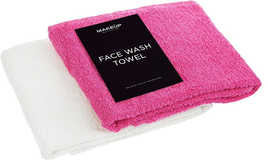 Gesichtstücher-Set weiß und rosa Twins - MAKEUP Face Towel Set Pink + White — Bild N2