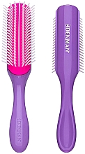 Düfte, Parfümerie und Kosmetik Haarbürste D3 lila mit rosa - Denman Medium 7 Row Styling Brush African Violet