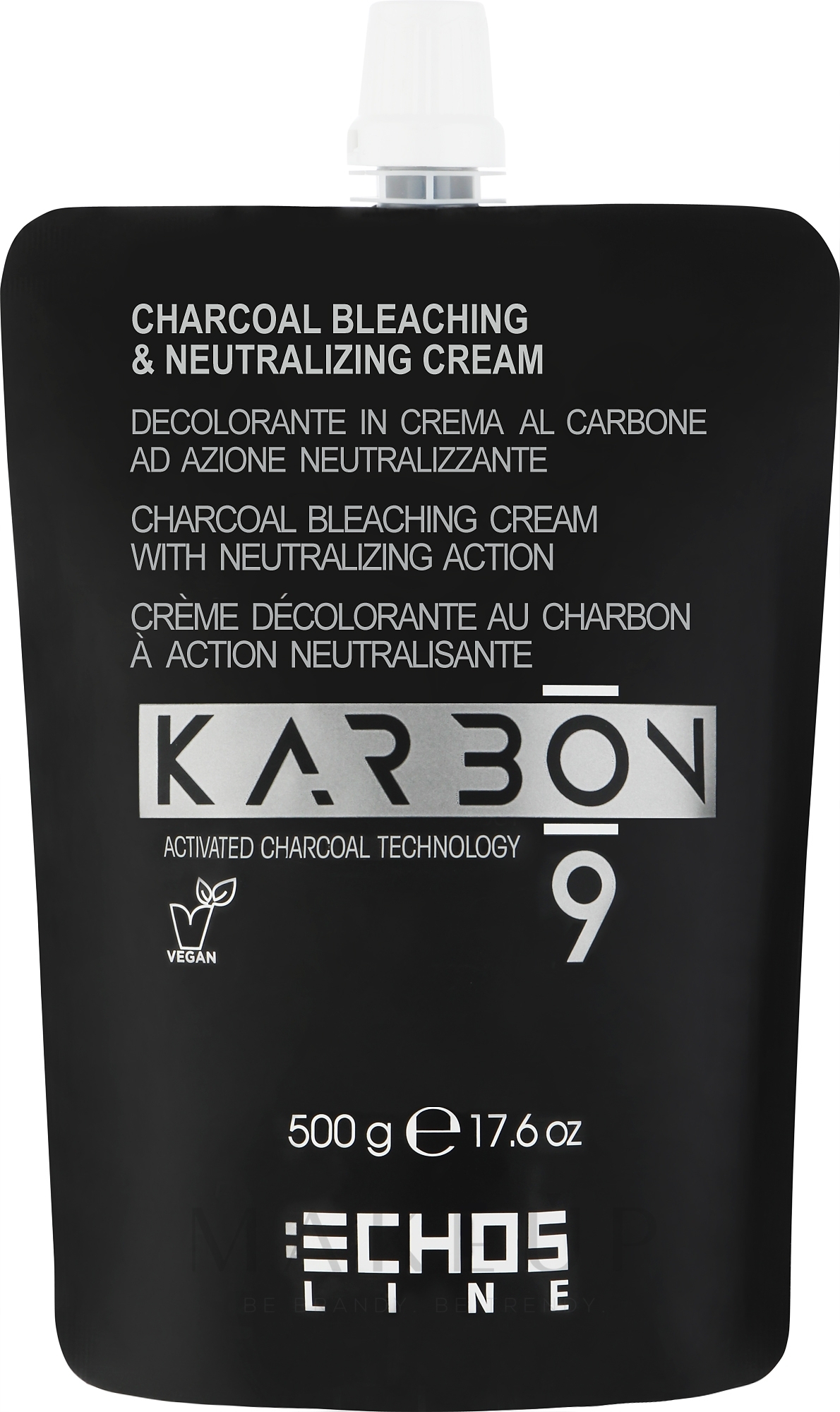 Aufhellende Haarcreme mit Neutralisator - Echosline Karbon 9 Charcoal Bleaching & Neutralizing Cream — Bild 500 g