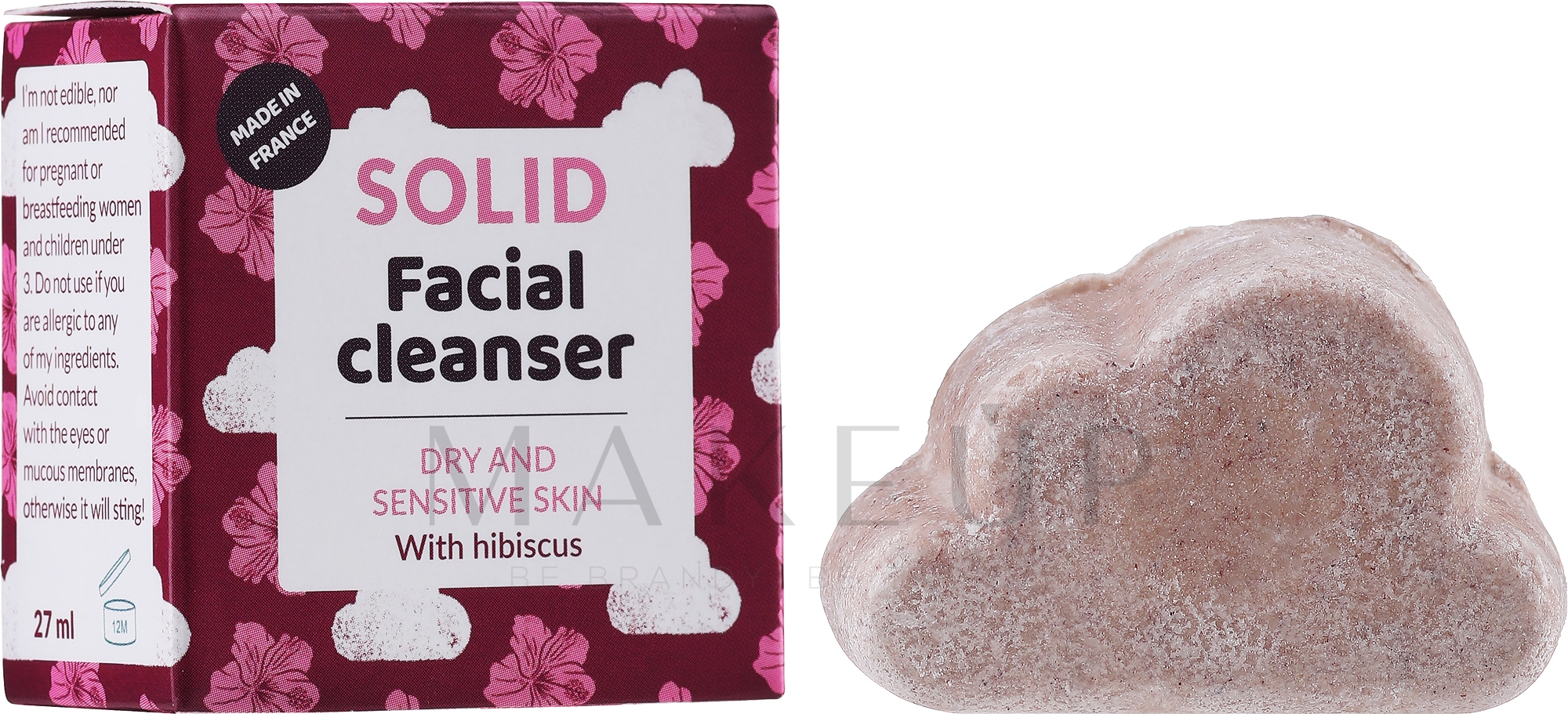 Festes Gesichtsreinigungsmittel mit Hibiskus für trockene und empfindliche Haut - Lamazuna — Bild 27 ml