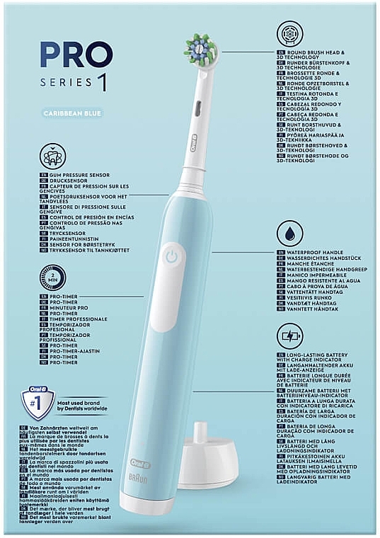 Elektrische Zahnbürste blau - Oral-B Pro Series 1 Carribean Blue + Case — Bild N4