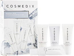 Gesichtspflegeset - Cosmedix Normal Skin 4-Piece Essential Kit (Schonendes Reinigungsmittel 15ml + Gesichtsserum 15ml + Gesichtsserum 15ml + Gesichtscreme 15ml) — Bild N1
