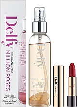 Düfte, Parfümerie und Kosmetik Delfy Million Roses - Körperpflegeset (Körpernebel 150ml + Lippenstift 4g)